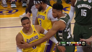 Westbrook Realized It Was Giannis He Backed Down Real Quick Wanted None Of That 😀