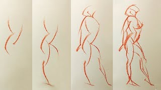 Beginner GESTURE Drawing (1 of 3) - How to Draw Figures with Movement