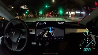 Night Drive on Tesla Full Self-Driving Beta 11.4.6 with Commentary