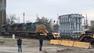 CSX 3176 with a K5H and H\u0026W leads M605-18 in Cordele, GA 11/19/22