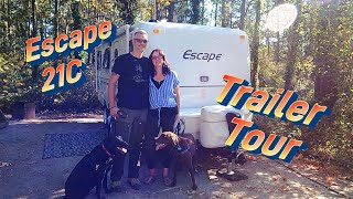 Our HOME on Wheels - ESCAPE 21C FIBERGLASS TRAILER TOUR | FULL-TIME RV Life 🍁