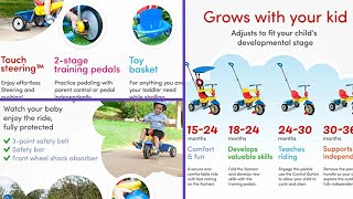 SmarTrike  Tricycle for 1, 2, 3 Year Olds with Touch Steering | 4 in 1 Multi-Stage Trike Assembly