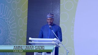 The CEO/MD of NSIA, Mr. Aminu Umar-Sadiq, delivering his speech at the NSIA Prize For Innovation...