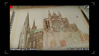 WATERCOLOR RENDERING | Chartres Cathedral, France
