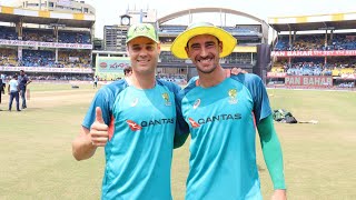 Johnson receives ODI cap No.243 from fellow leftie Starc | India v Australia 2023