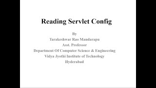 Reading Servlet Initialization Parameters