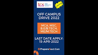 TCS Off Campus Drive 2022 | IT Job | Engineering Job |  Across India