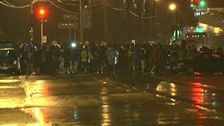 Raw: Few Protesters As Ferguson Curfew Begins