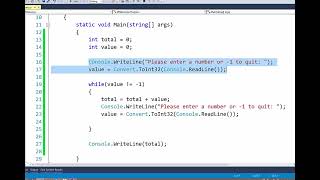 Sentinel controlled repetition in C#