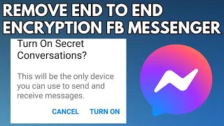 How to Remove End to End Encryption in Messenger | Remove Messenger End to End Encryption
