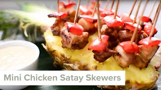 Mini Chicken Satay Skewers with Peanut Satay Sauce