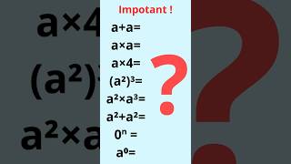 أشياء مهمة يجب أن تعرفها في الرياضيات |  Les choses importantes à connaître en mathématiques.