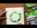 easy watercolor 綠色小森林