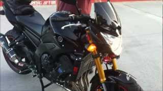 After Market Horn On Yamaha FZ8 Start Up Engine Sound Yoshimura Exhaust Sport Touring Motorcycle