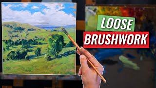 HOW TO paint a Landscape with LOOSE BRUSHWORK | Oil Painting TUTORIAL