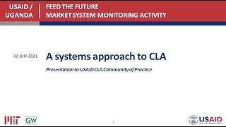 A Systems Approach to Collaborating, Learning, and Adapting (CLA)