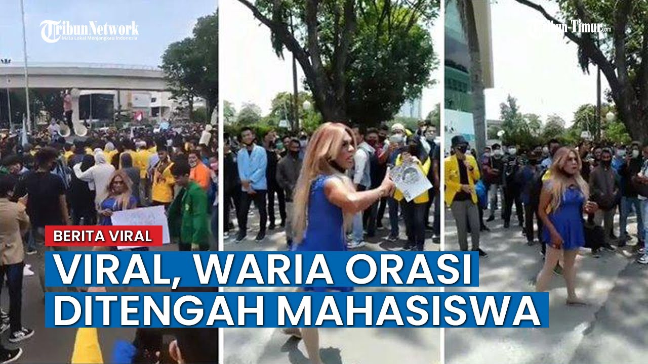 Video Viral Waria Ikut Demo UU Cipta Kerja Hingga Pimpin Orasi Bersama ...