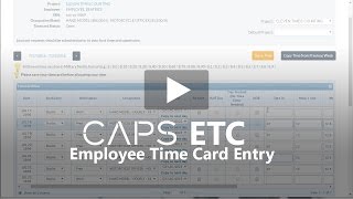 CAPS ETC: Employee Time Card Entry