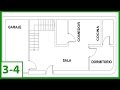 Autocad - Cómo Dibujar un plano de una casa, escalera y textos autocad 2015.  (parte 3/4)