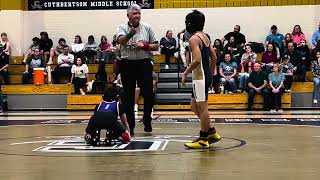 Willow Liles 12-18-24 Porter Ridge Middle School Wrestling (Wrestling) Match 1- Waxhaw, NC (11 yo)