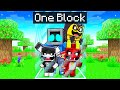 Locked on ONE BLOCK with NIGHTMARE CRITTERS in Minecraft!