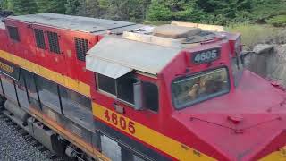 A MOW parade passes by ahead of eastbound CPKC intermodel 100. Thursday, August 1st, 2024.