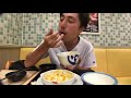 【食いしん坊】【食事動画】【松屋】チーズうまトマハンバーグ定食大盛りを食べてるところ【飯テロ】【咀嚼音】