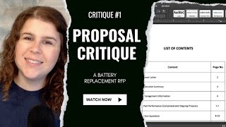 Proposal Critique #1 - Battery Replacement RFP
