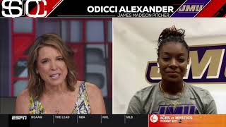 JMU Softball's Odicci Alexander interview on ESPN Sportscenter on June 5, 2021