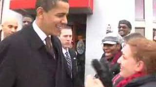 Barack Obama talks to voters in Washington D.C.