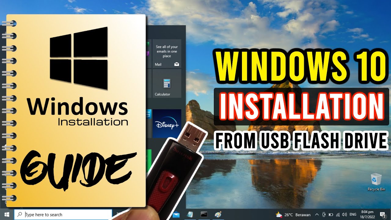 How To Install Windows 10 From USB Flash Drive - YouTube