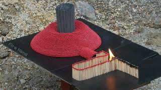 Xếp hình đốt 1 triệu que diêm + pháo hoa và cái kết (Amazing Fire Domino)