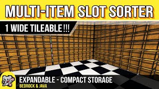1 Wide Tileable MIS Sorter | Multi Item Slot Sorter | Minecraft Redstone Tutorial | BEDROCK & JAVA