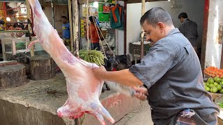 আস্ত খাসির কাঁটার ভিডিও - Full Goat Cutting Skills | Amazing Mutton Cutting |