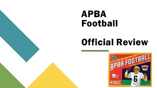 Official APBA Football Review 2024