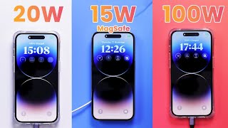 iPhone 14 Pro Charging Comparison: 20W vs MagSafe vs 100W!