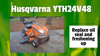 Husqvarna YTH24V48 রাইডিং মাওয়ার ব্রিগস ভি-টুইন অয়েল সিল এবং সাম্প গ্যাসকেট, ব্লেড এবং পরিষ্কারের প্রতিস্থাপন