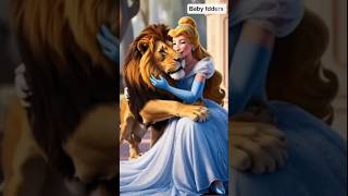 Cindrella helped the lion| Cindrella took out thorn from lion's paw| Cindrella and lion story#shorts