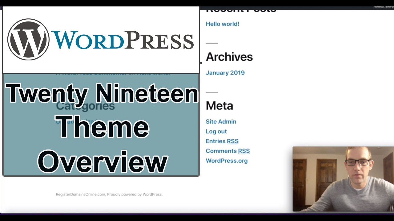 Wordpress Twenty Nineteen Theme Overview Youtube