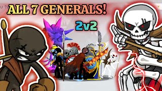 Stick War: Saga 2v2 With All 7 Generals With New General Wrathnar! Epic Challenge