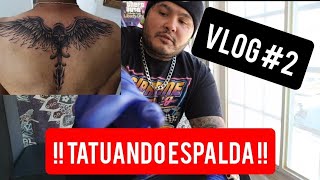 video VLOG #2 !! tatuando diseño en espalda!!  y como plasmo el stencil en la piel..