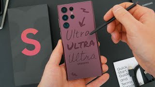 Samsung Galaxy S22 Ultra Unboxing, Hands On & First Impressions! (Burgundy)