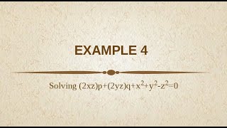 Lagrange’s method :  Solve  (2xz)p+(2yz)q+x^2+y^2-z^2=0