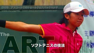 ソフトテニスの技法 『技あり！！』バックハンドショートアングルパッシングショット！！鄭竹玲 [The Art of Soft tennis ]