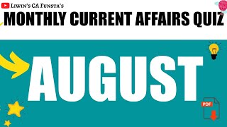 AUGUST 2020 | Monthly current affairs quiz | RRB PO MAINS 2020 | CA FUNSTA | Mr.Liwin