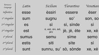 Romance Languages Comparison: Present Indicative “to be”
