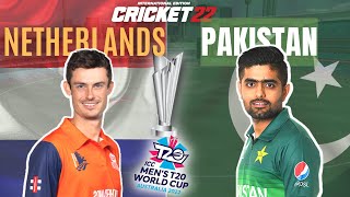 Netherlands vs Pakistan |T20 World Cup 2022- Cricket 22 gameplay #cricket #NedvsPak #cricketlive