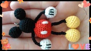 crochet mickey mouse keychain/how to make crochet mouse/Yo Moda Crochet