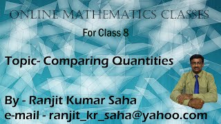 Comparing Quantities || Finding Increase/Decrease/Discount% || Online Mathematics Classes || Class 8