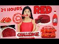 I Only ate RED FOOD For 24 Hours | EATING ONLY ONE COLOR FOOD FOR 24 HOURS